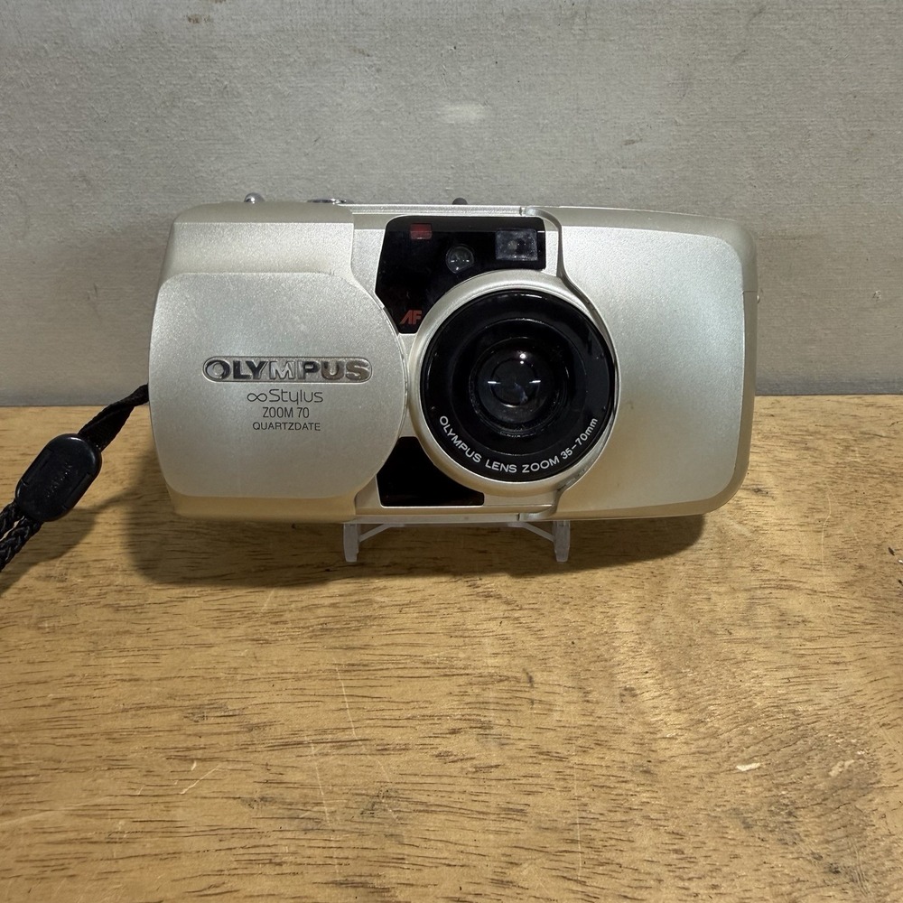 Olympus Stylus Zoom 70 Quartzdate 35mm Film Camera 35-70mm Tested Y2K